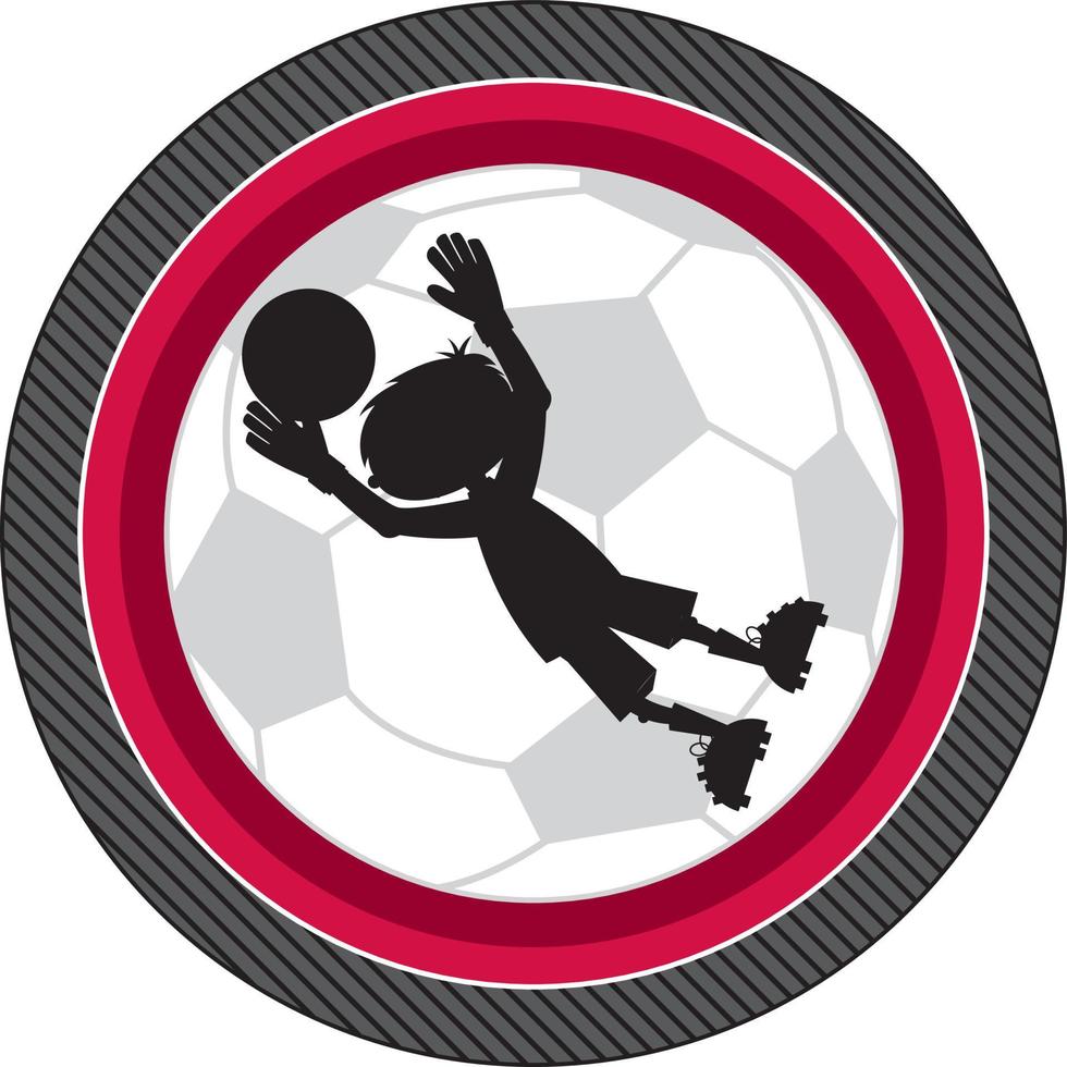 desenho animado futebol futebol goleiro dentro silhueta - Esportes ilustração vetor