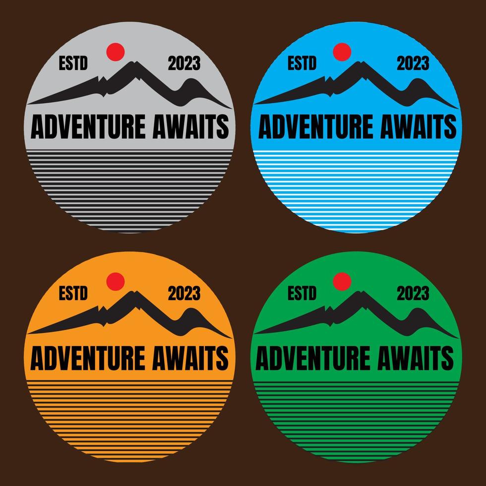 aventura espera logotipo letras em diferente cores fundo vetor