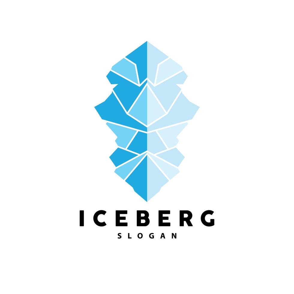 iceberg logotipo, antártico montanhas vetor dentro gelo azul cor, natureza projeto, produtos marca ilustração modelo ícone