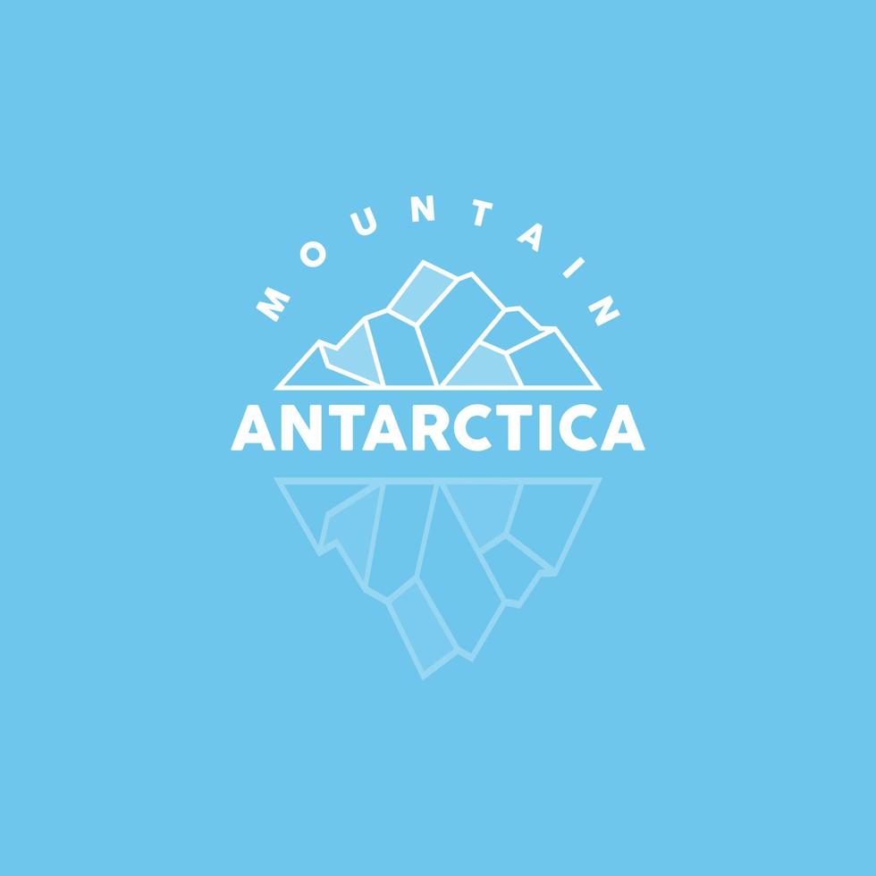 iceberg logotipo, antártico montanhas vetor dentro gelo azul cor, natureza projeto, produtos marca ilustração modelo ícone