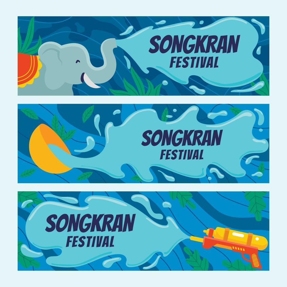 banner da festa songkran vetor