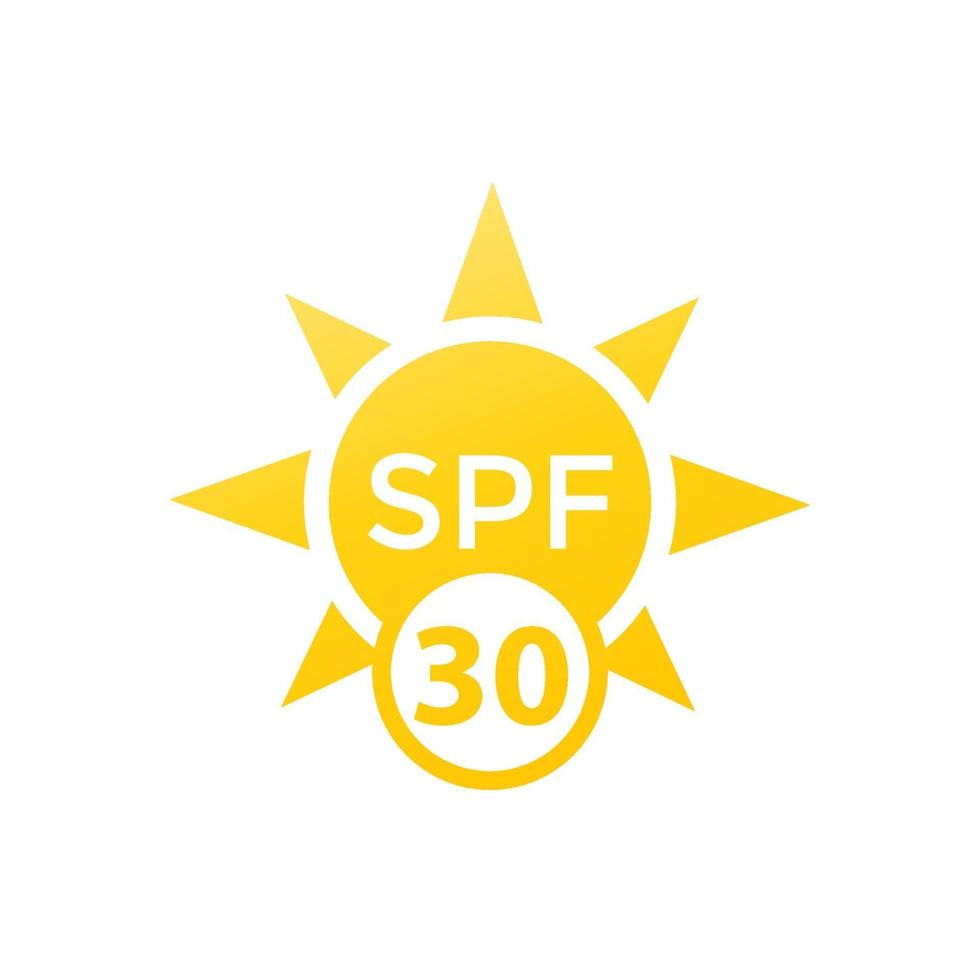 ícone de proteção solar uv, spf 30 vetor