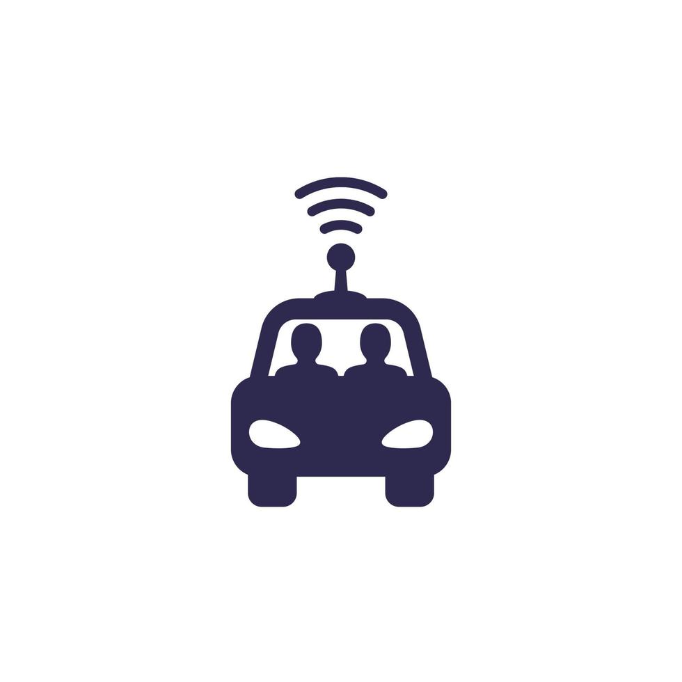 ícone de carro autônomo de direção automática vetor