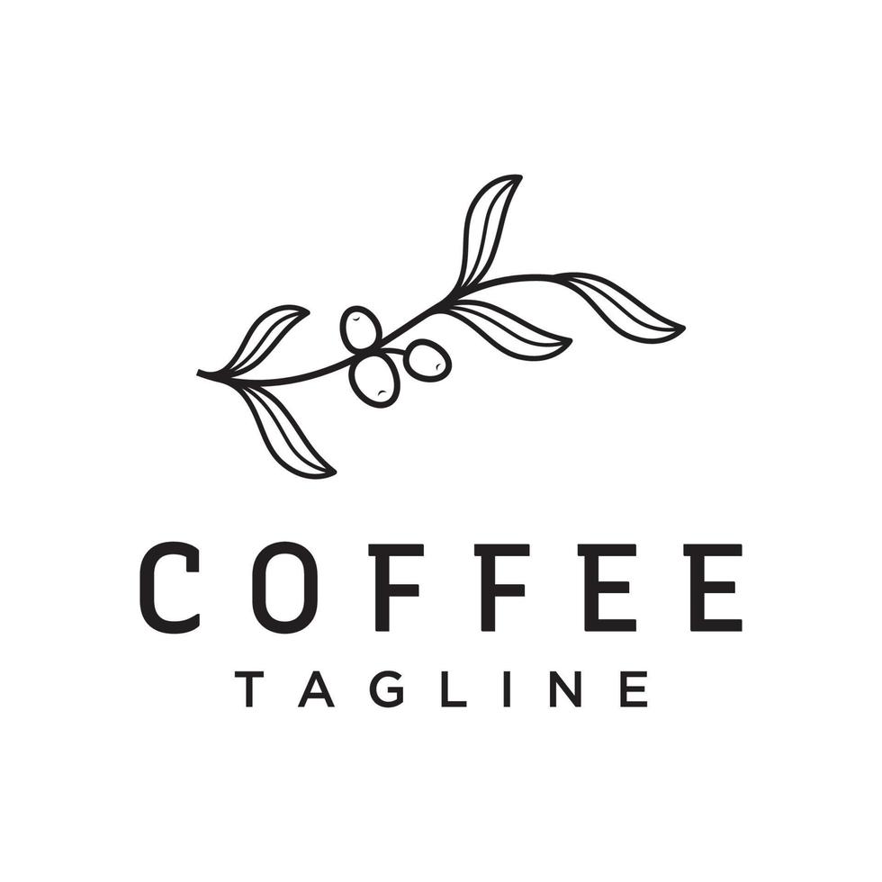logotipo Projeto do arábica café copo e café plantar mão desenhado vintage estilo.logotipo para negócios, cafeteria, restaurante, crachá e café fazer compras. vetor