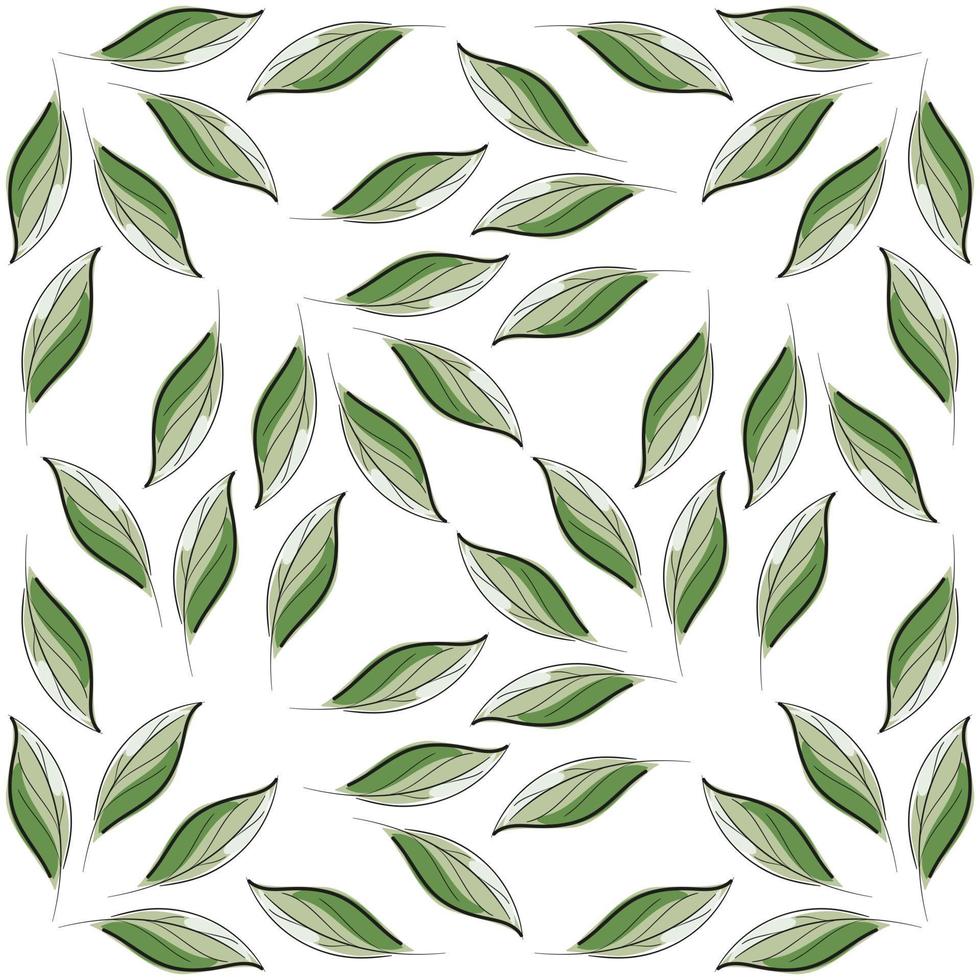 moderno desatado floral padrão, desenhado à mão verde folhas em uma branco fundo. a elegante modelo para elegante imprime. vetor