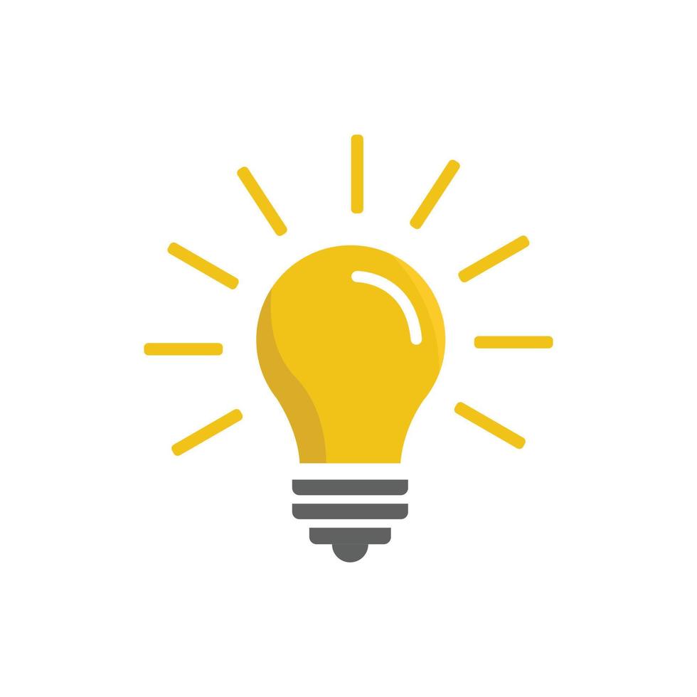 a lâmpada está cheia de ideias e pensamento criativo, pensamento analítico para processamento. vetor de ícone de lâmpada. ilustração de símbolo de ideias.