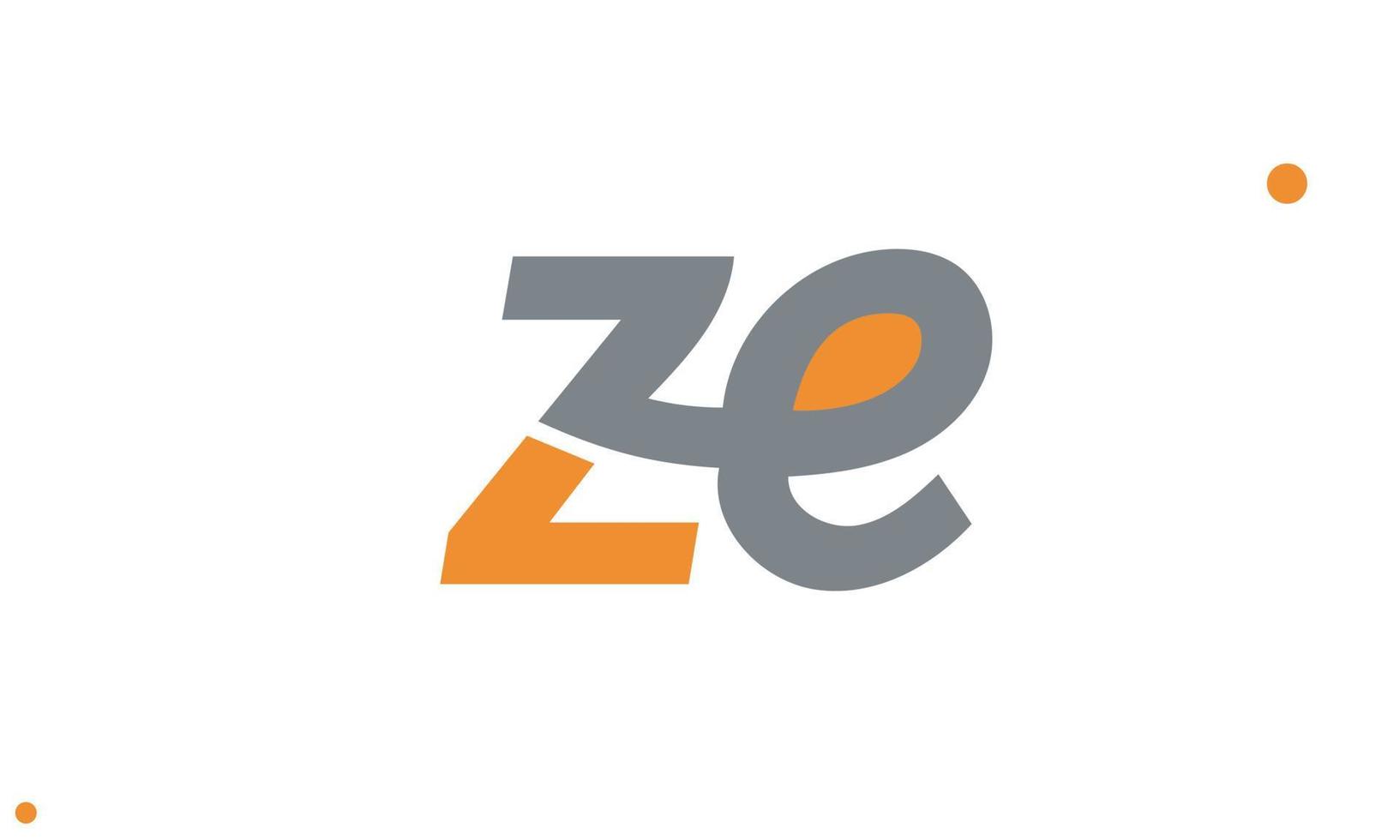 letras do alfabeto iniciais monograma logotipo ze, ez, z e e vetor
