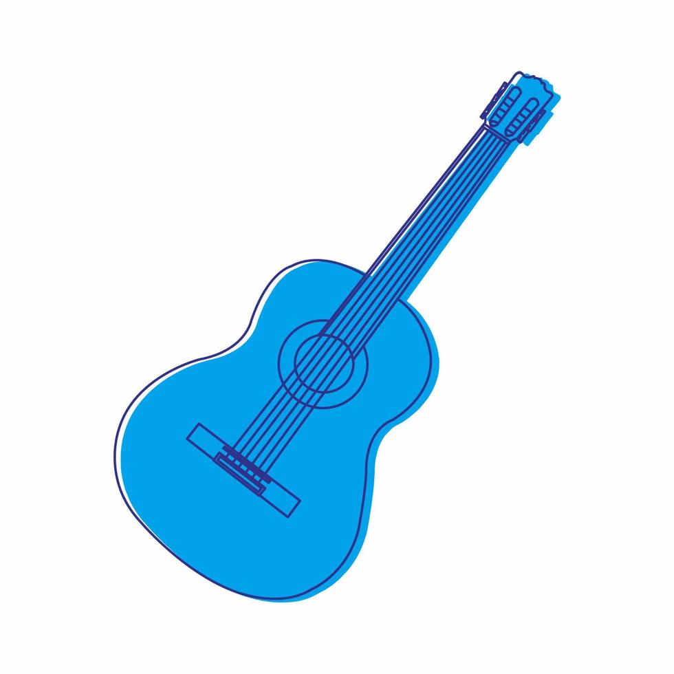 guitarra ícone vetor, acústico musical instrumento composição isolado em branco fundo. na moda plano estilo para gráfico projeto, logotipo, rede site, social meios de comunicação, interface do usuário, Móvel aplicativo vetor