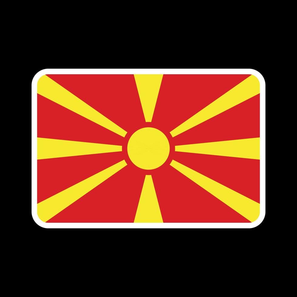 bandeira da macedônia do norte, cores oficiais e proporção. ilustração vetorial. vetor