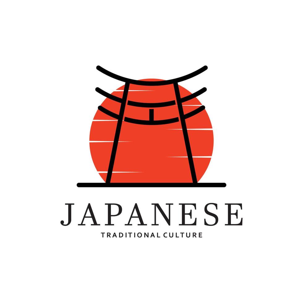 japonês torii portão logotipo Projeto vetor ilustração modelo