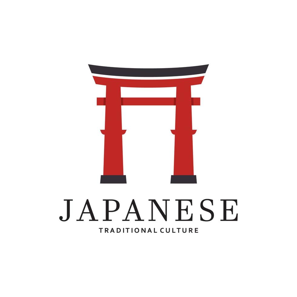 japonês torii portão logotipo Projeto vetor ilustração modelo