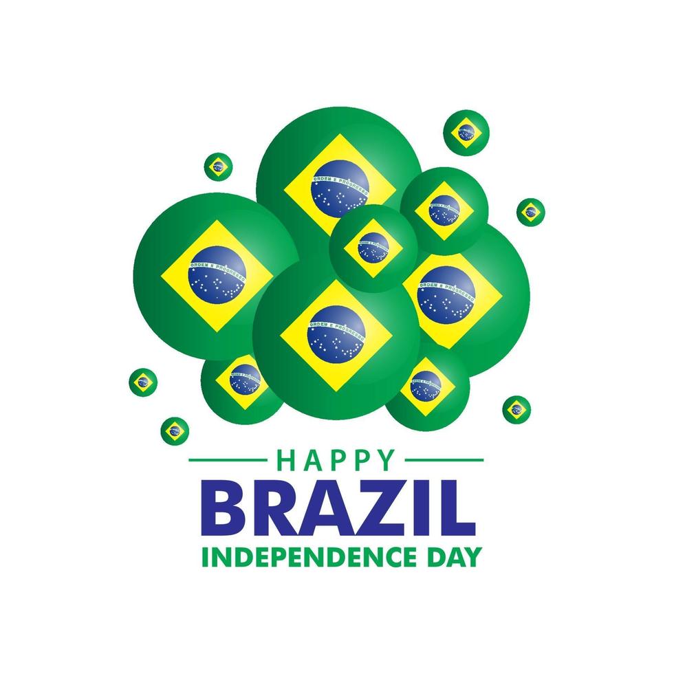 ilustração de design de modelo vetorial feliz dia da independência do brasil vetor