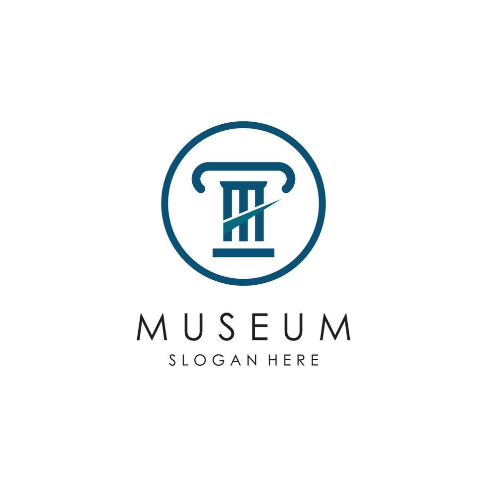 museu logotipo modelo com minimalista e moderno conceito vetor