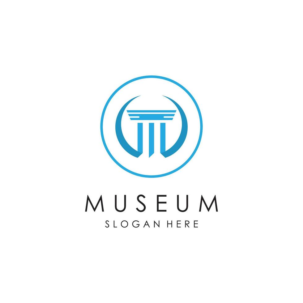 museu logotipo modelo com minimalista e moderno conceito vetor