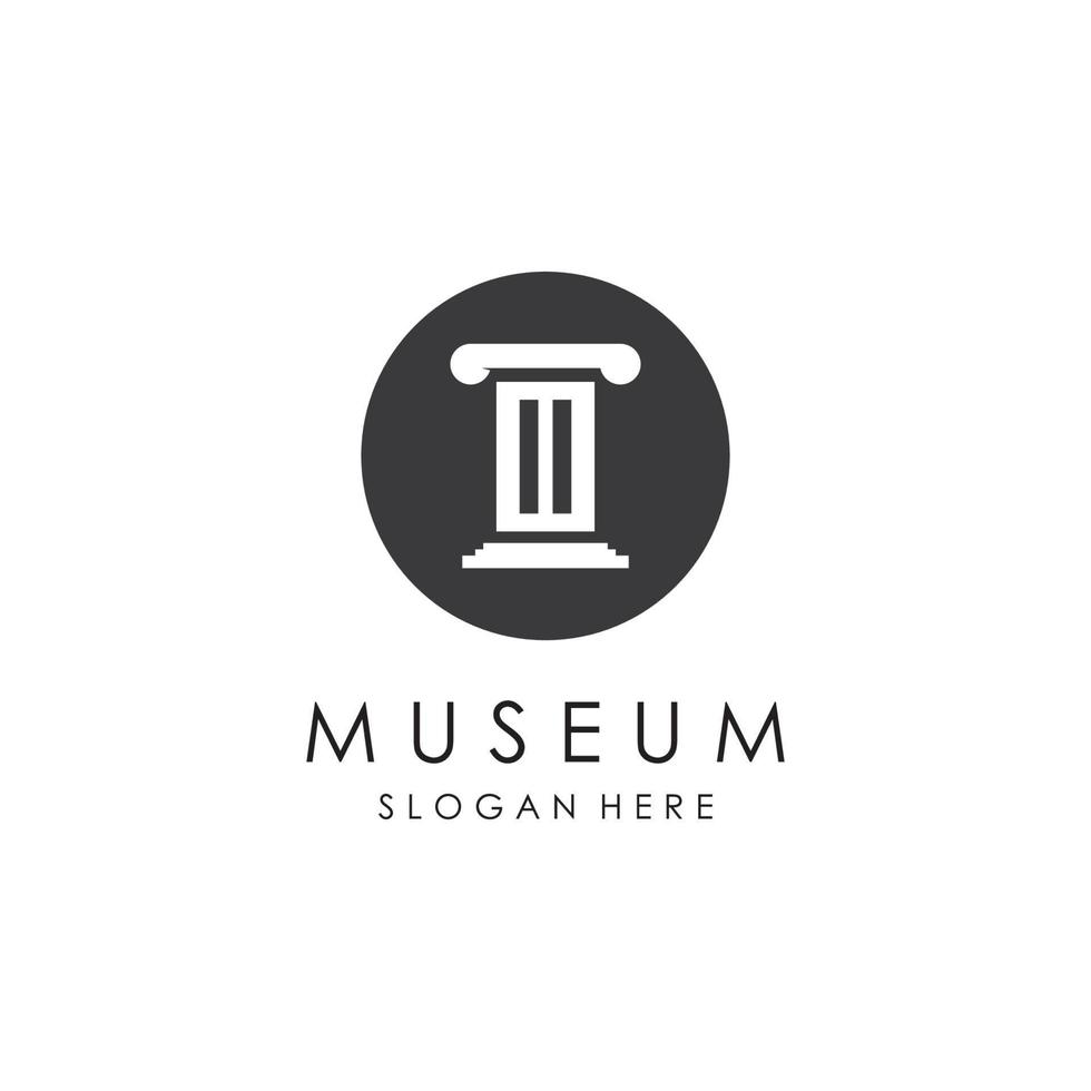 museu logotipo modelo com minimalista e moderno conceito vetor