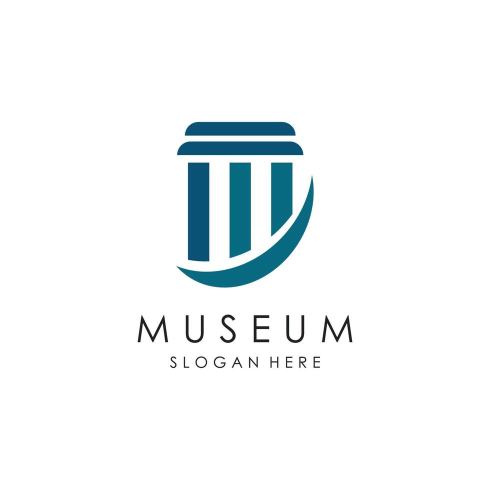 museu logotipo modelo com minimalista e moderno conceito vetor