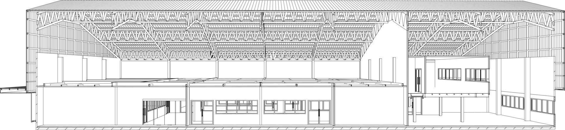 ilustração 3D do projeto de construção vetor