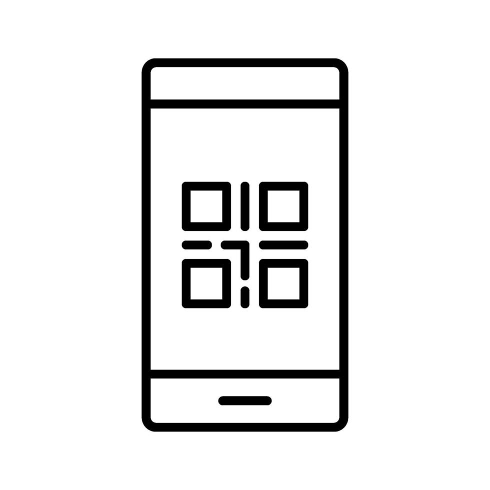 ícone de leitura de código QR para celular vetor