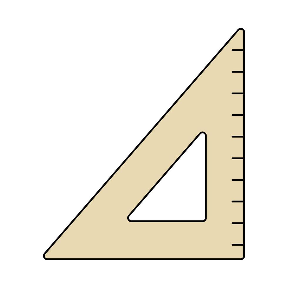 triangular governante. rabisco estilo ícone. vetor