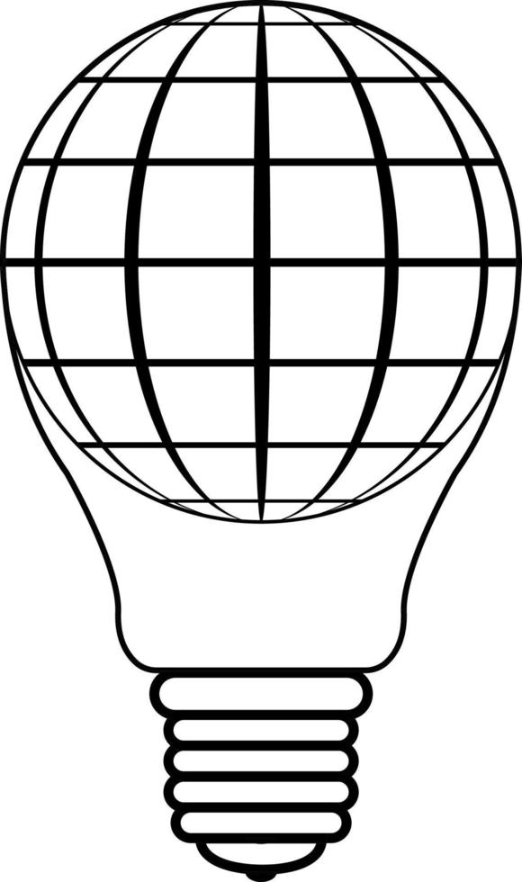 ícone logotipo balão Formato luz lâmpadas globo planeta terra vetor