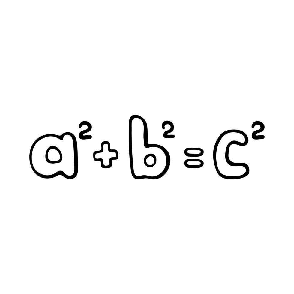 pitagórico teorema Fórmula rabisco ícone vetor