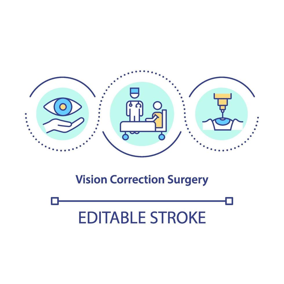 ícone do conceito de cirurgia de correção de visão vetor