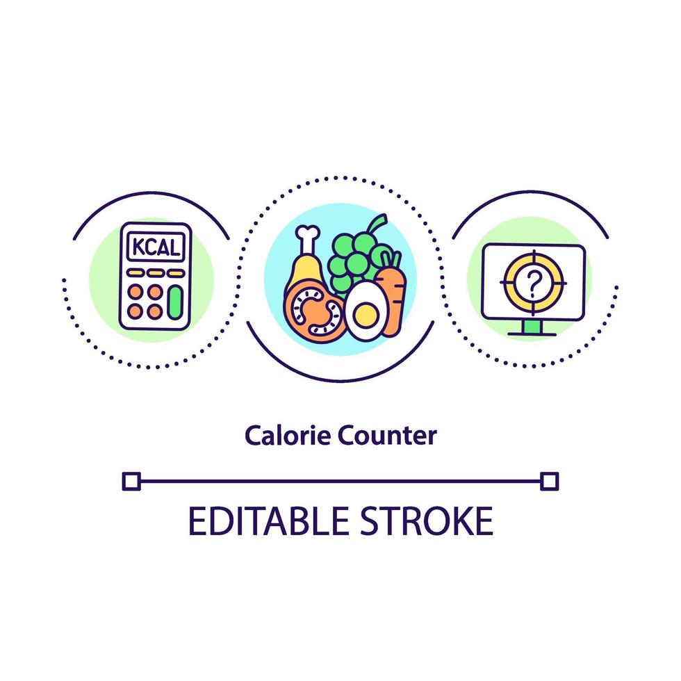 ícone do conceito de contador de calorias vetor