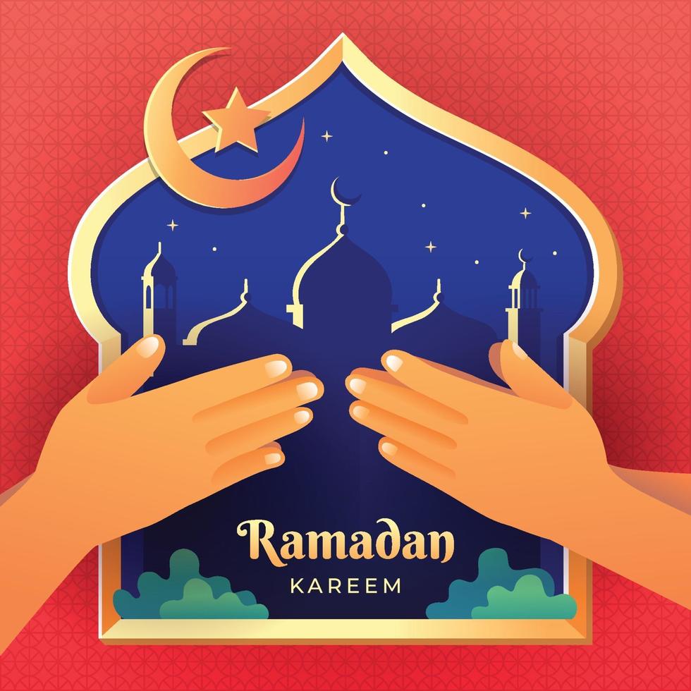 celebração do ramadã kareem perdoem uns aos outros vetor