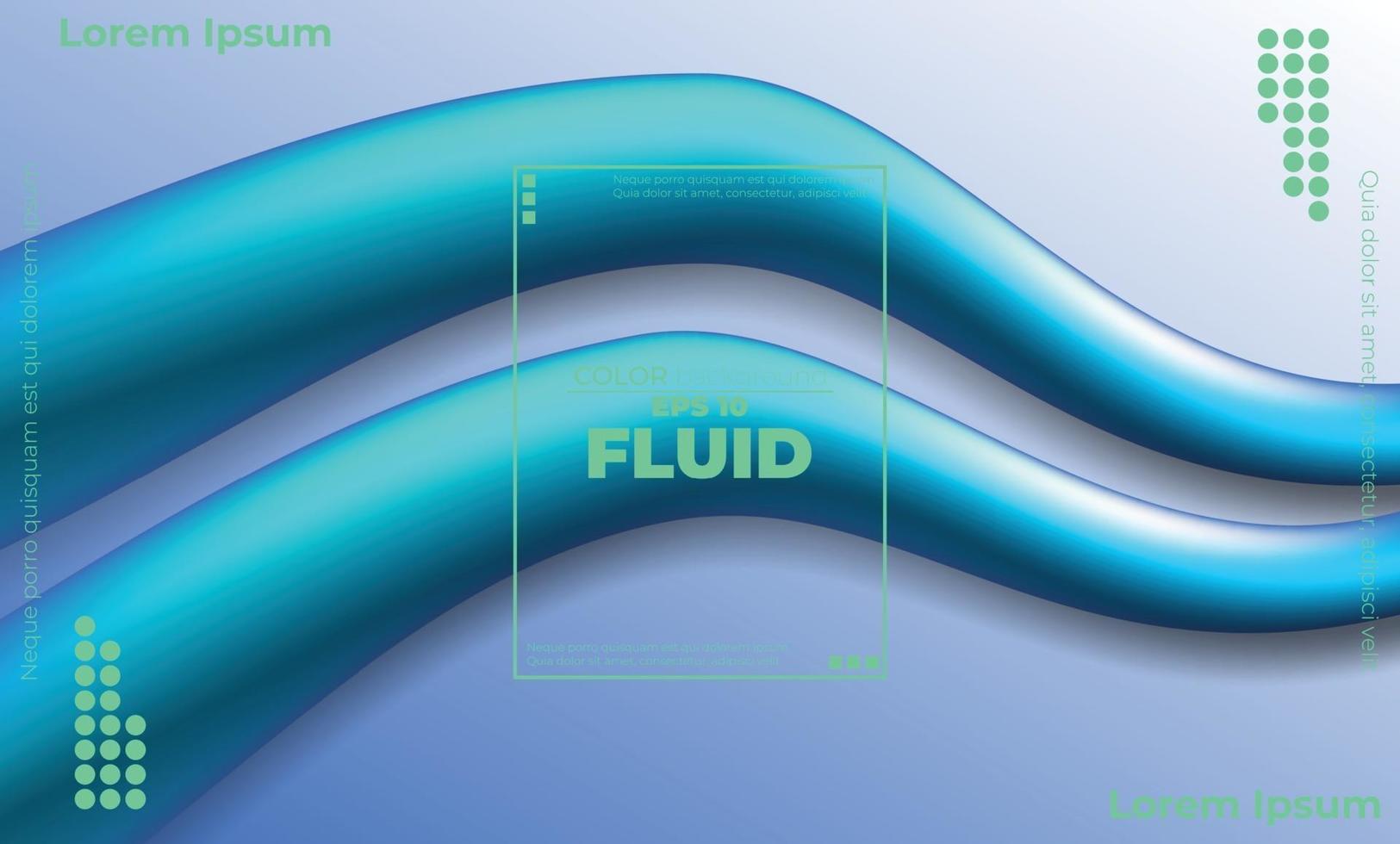 fundo geométrico na moda. Forma líquida de onda fluida 3D. adequado para papel de parede, banner, plano de fundo, cartão, ilustração de livro, página de destino, presente, capa, folheto, relatório, negócios, mídia social vetor