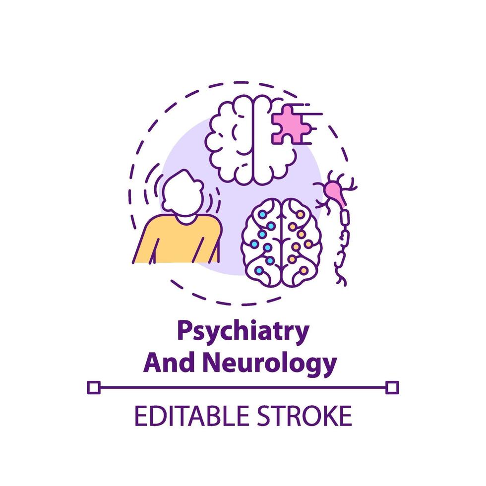 ícone do conceito de psiquiatria e neurologia vetor