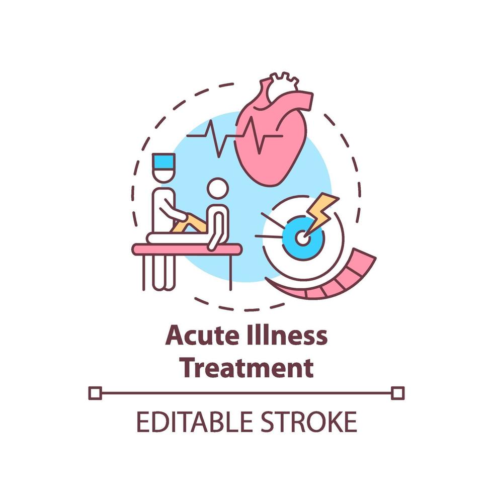 ícone do conceito de tratamento de doenças agudas vetor