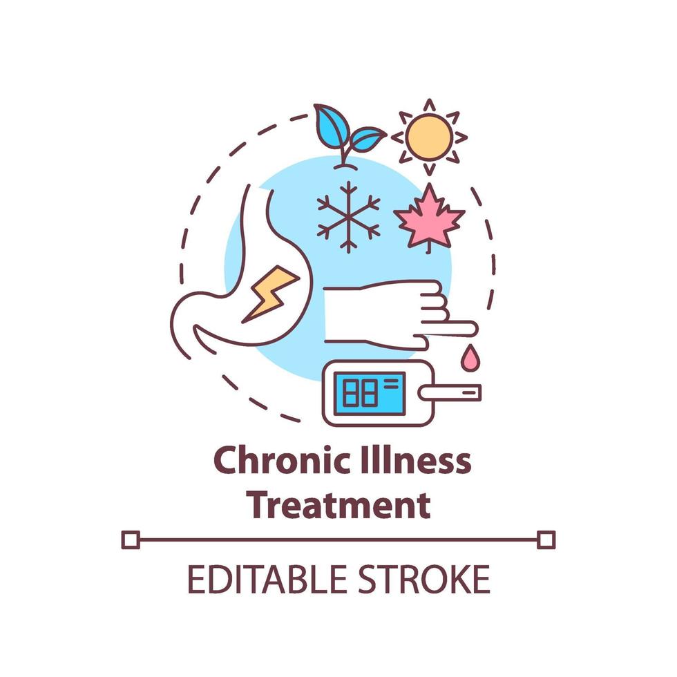 ícone do conceito de tratamento de doenças crônicas vetor