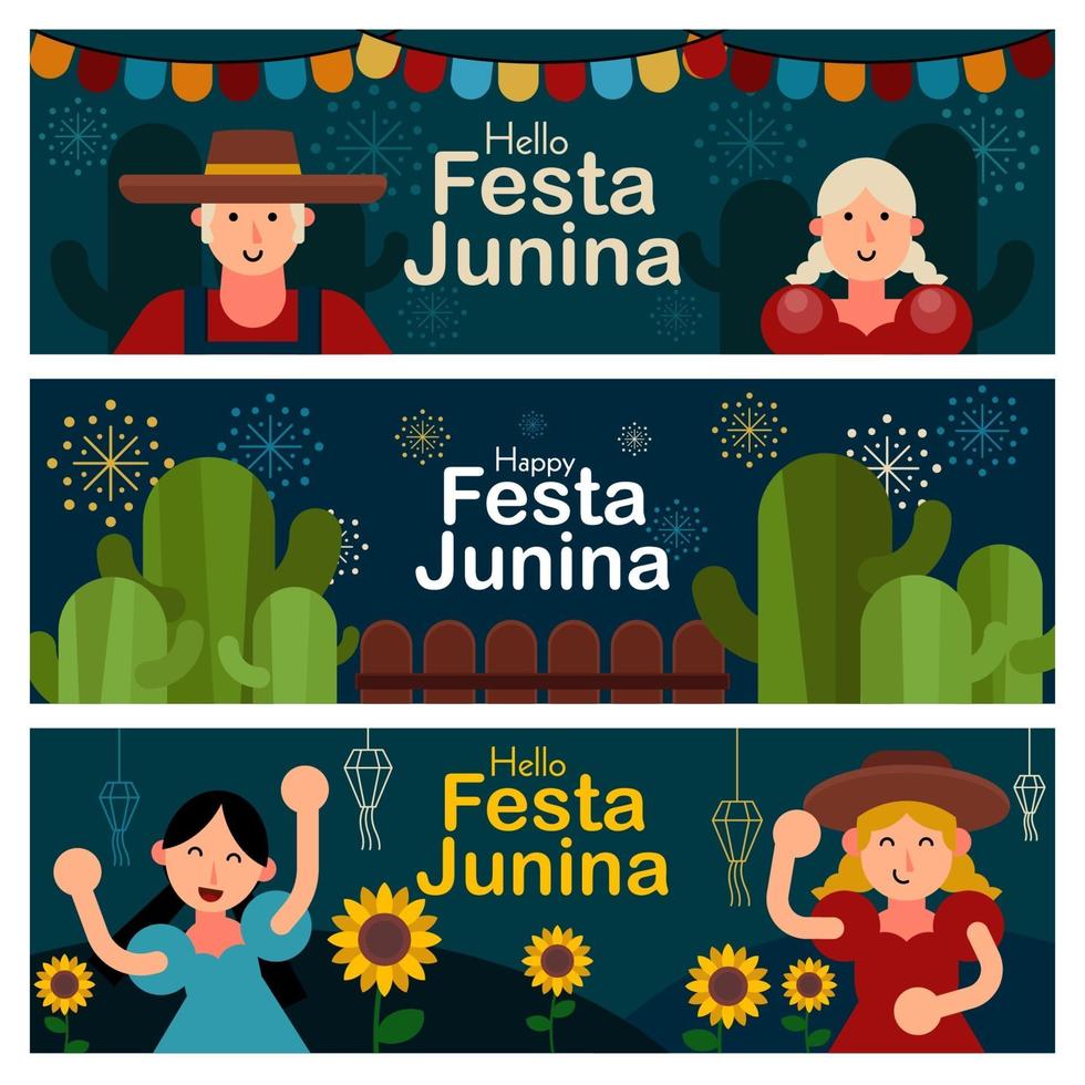 banner festa junina vetor