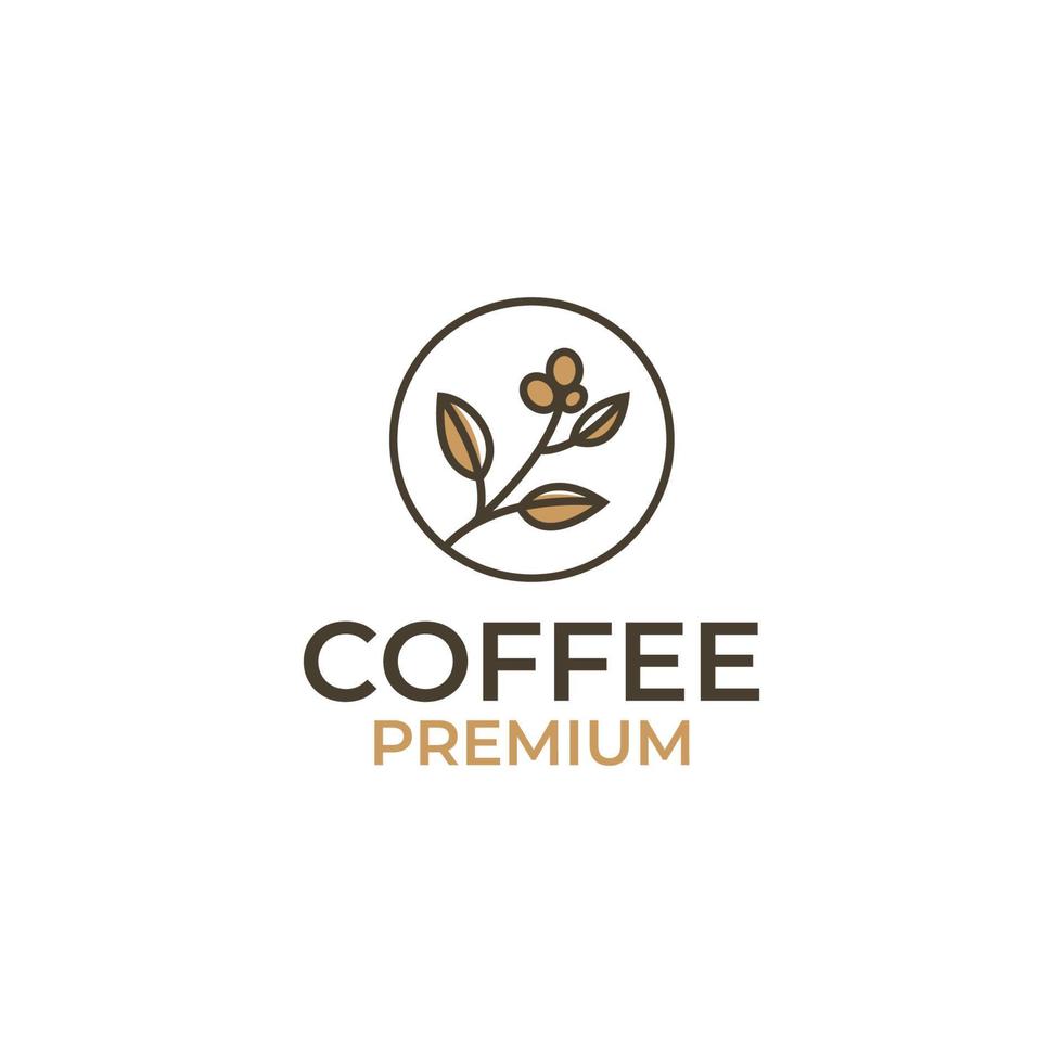 vetor café feijão com folha para natural cafeteria conceito logotipo Projeto ilustração idéia
