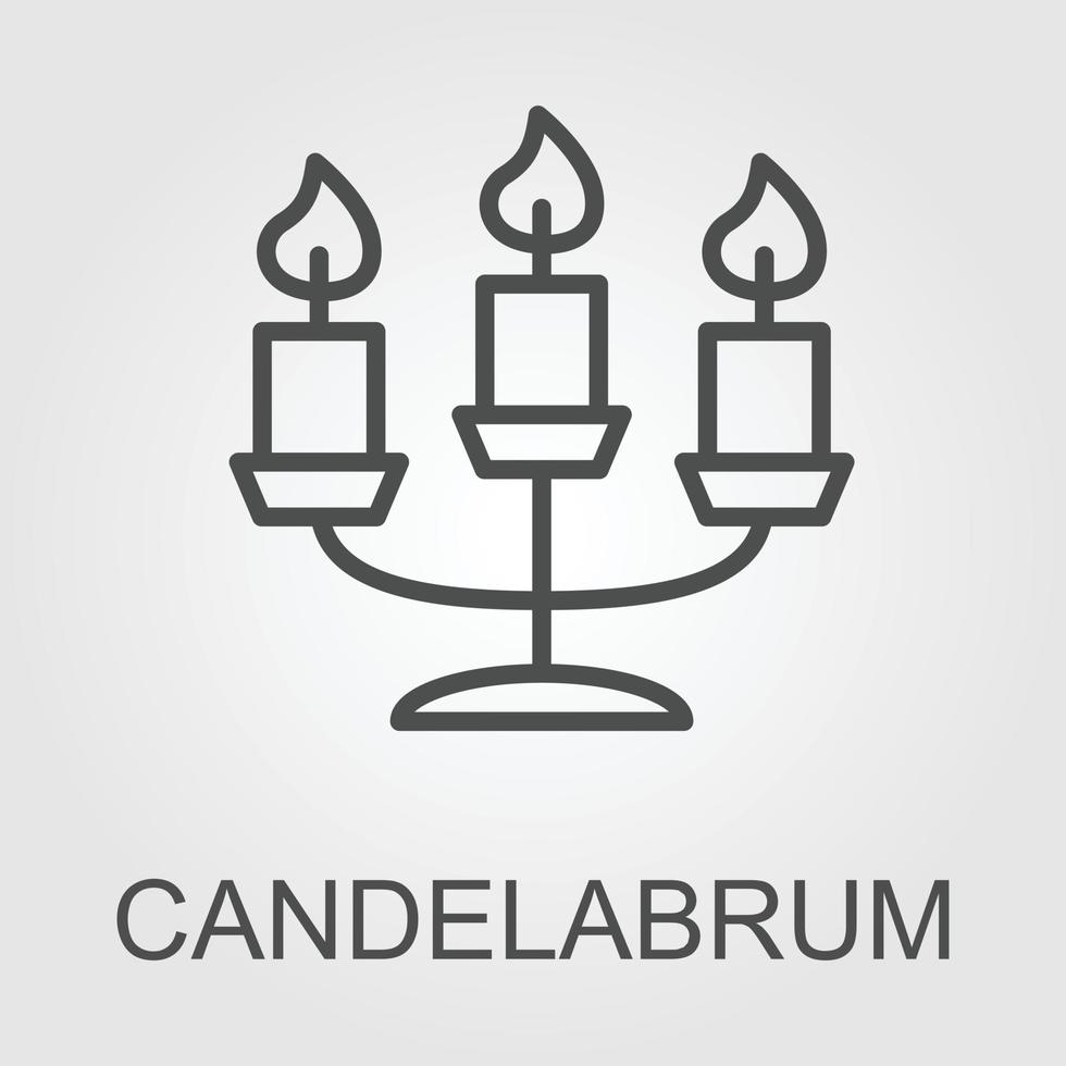 judaico lustre. sete velas lustre. símbolo do a hanukkah Festa. editável vetor. sólido ícone. vetor