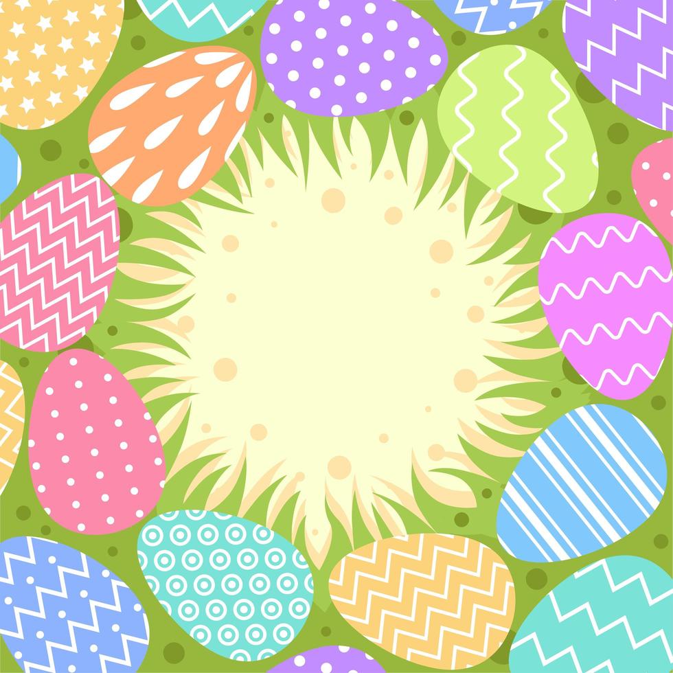 projeto de fundo liso colorido de ovos de páscoa vetor
