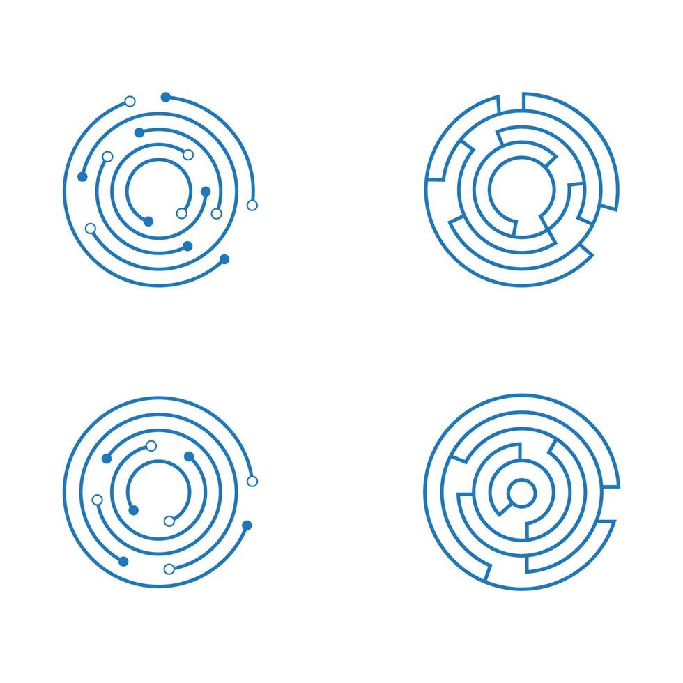 desenho de ícone de vetor de techno de círculo