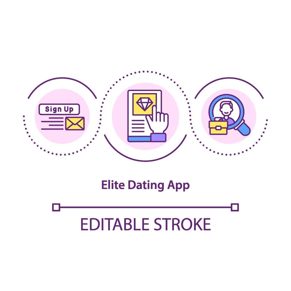 ícone de conceito de aplicativo de namoro elite vetor