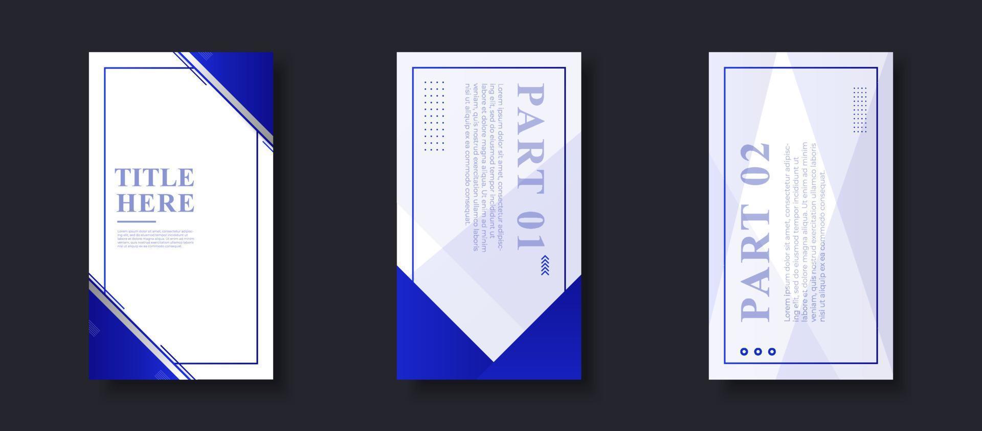 criativo história pacote fundo . cheio do cores, minimalista Projeto azul vetor