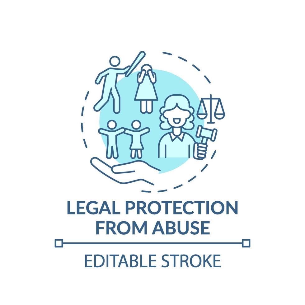 ícone do conceito de proteção legal contra abuso vetor