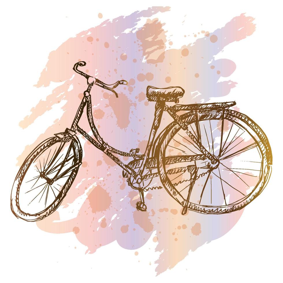 velho bicicleta esboço desenhando ilustração vetor