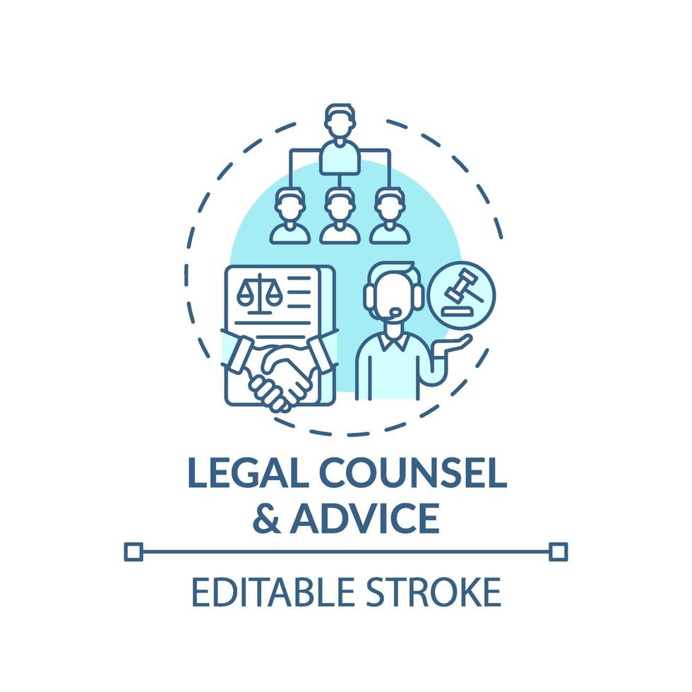 ícone do conceito de assessoria jurídica e aconselhamento vetor