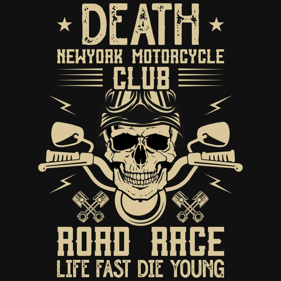 design de camiseta de motociclista vetor