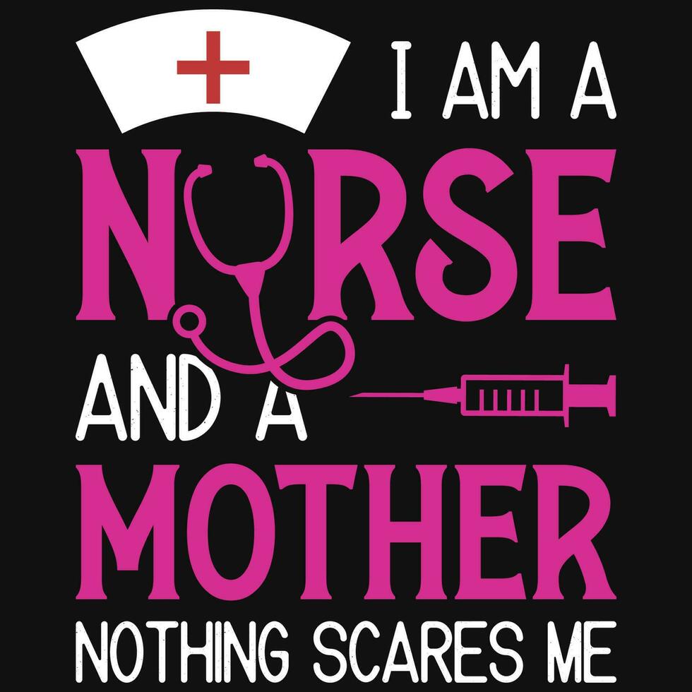 enfermagem mãe ou enfermeira tipográfico camiseta Projeto vetor