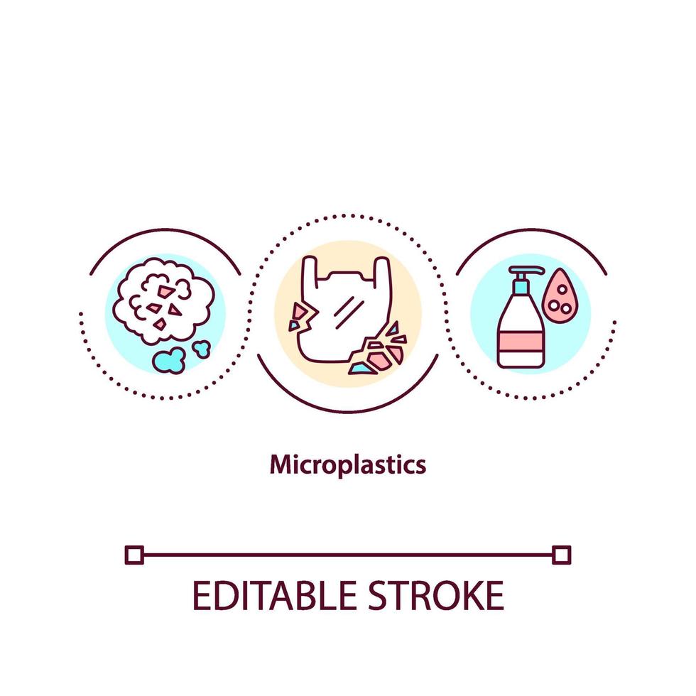 ícone do conceito de microplásticos vetor