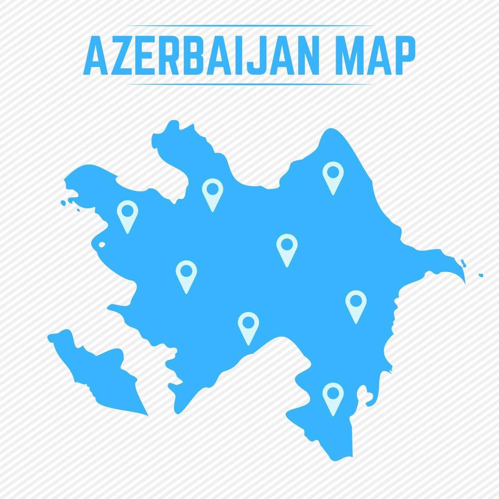 mapa simples do azerbaijão com ícones de mapa vetor