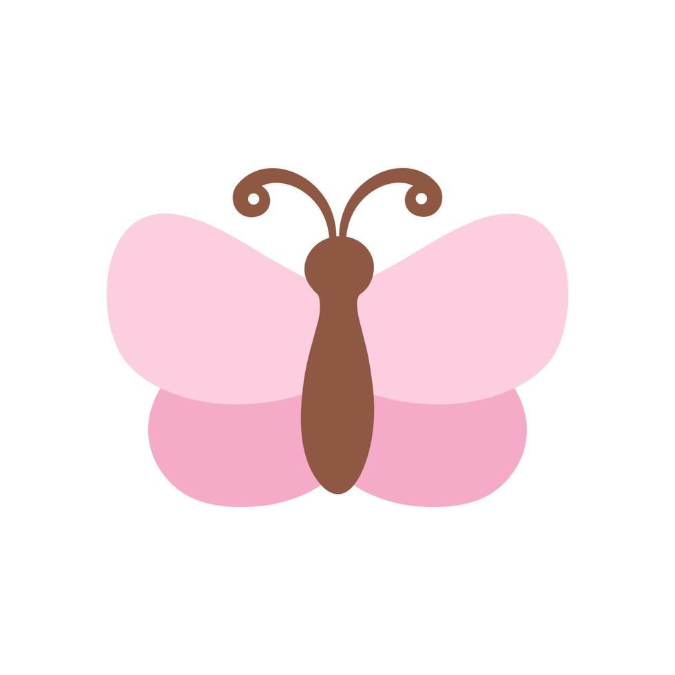 simples Rosa borboleta ícone logotipo vetor ilustração isolado em branco fundo