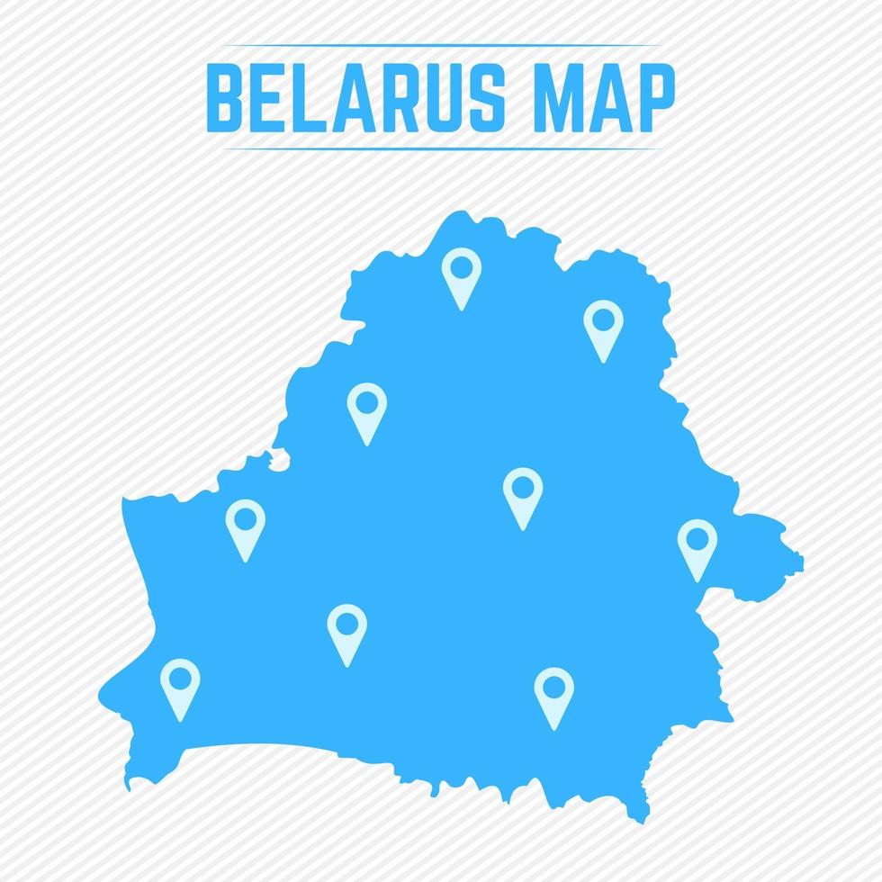 mapa simples da bielorrússia com ícones de mapa vetor