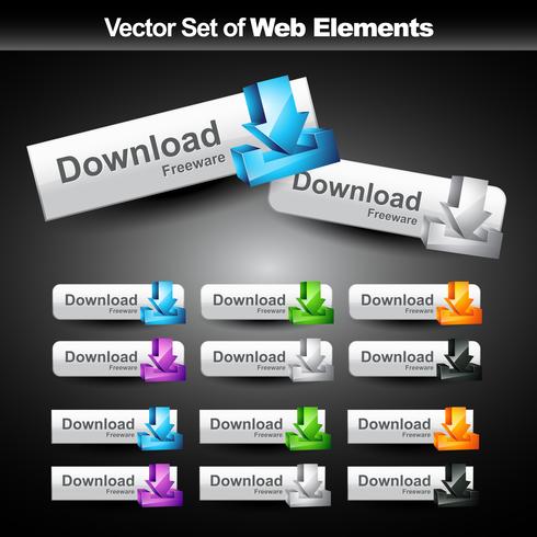 botões brilhantes da web vetor