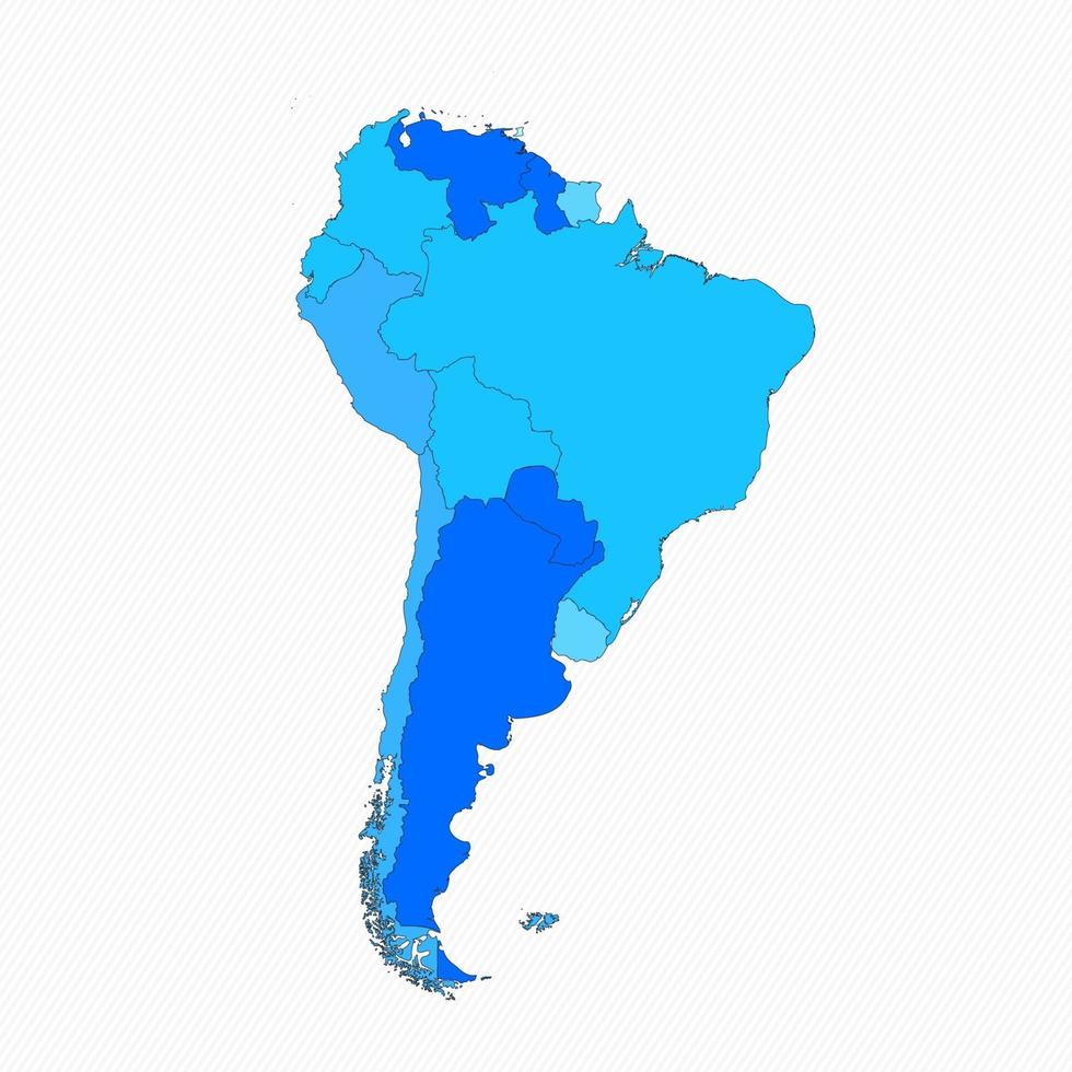 mapa dividido américa do sul com países vetor